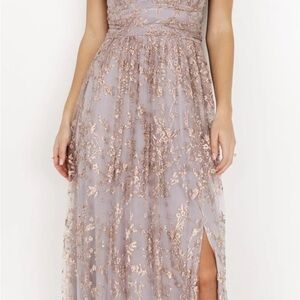 Elegant Floral Lace Evening Gown